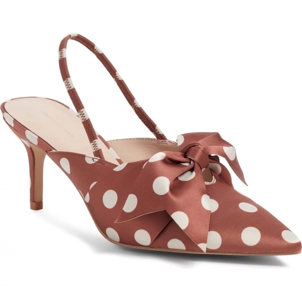 Something Navy Whitney Bow Polka Dot Slingbacks Size 5 Nordstrom Exclusive